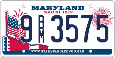 MD license plate 9BM3575