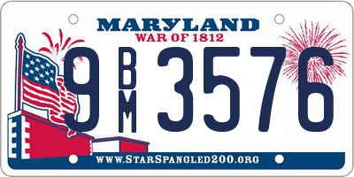 MD license plate 9BM3576