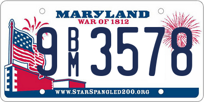 MD license plate 9BM3578