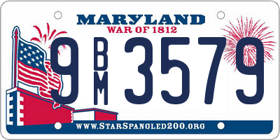 MD license plate 9BM3579