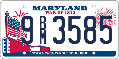 MD license plate 9BM3585