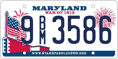 MD license plate 9BM3586