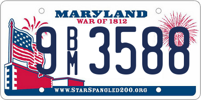 MD license plate 9BM3588