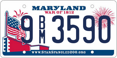 MD license plate 9BM3590