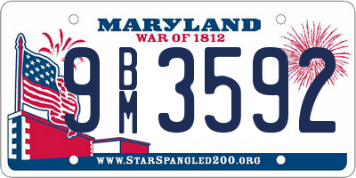 MD license plate 9BM3592