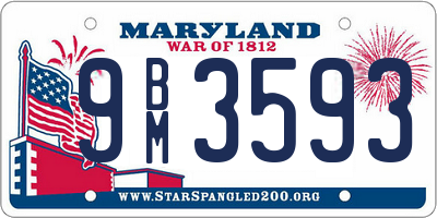 MD license plate 9BM3593