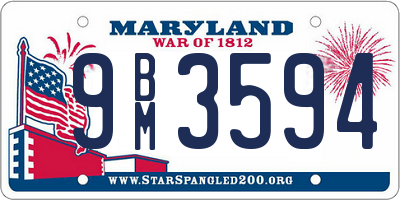 MD license plate 9BM3594