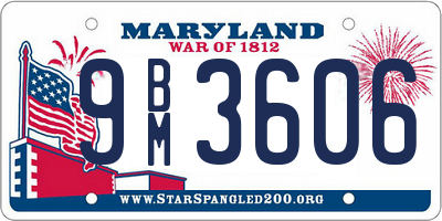 MD license plate 9BM3606