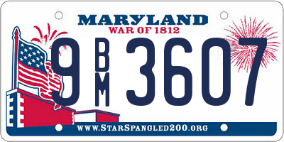 MD license plate 9BM3607