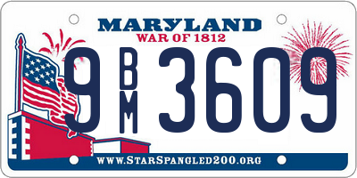 MD license plate 9BM3609