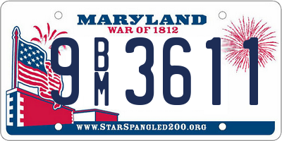 MD license plate 9BM3611