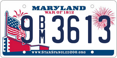 MD license plate 9BM3613