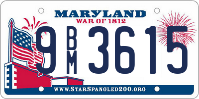 MD license plate 9BM3615