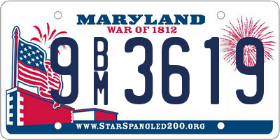 MD license plate 9BM3619