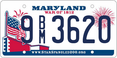 MD license plate 9BM3620