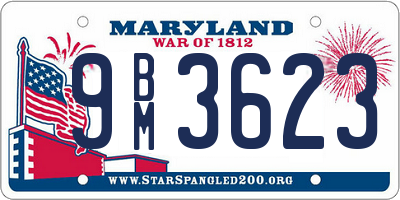 MD license plate 9BM3623