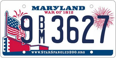 MD license plate 9BM3627