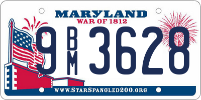 MD license plate 9BM3628