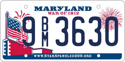 MD license plate 9BM3630