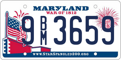 MD license plate 9BM3659