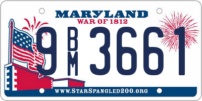 MD license plate 9BM3661