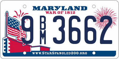 MD license plate 9BM3662