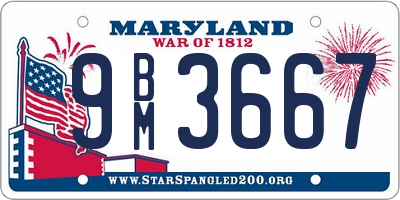 MD license plate 9BM3667