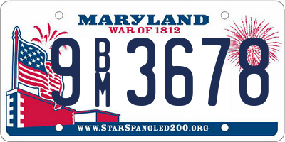 MD license plate 9BM3678