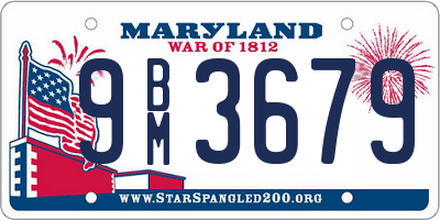 MD license plate 9BM3679