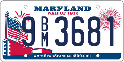 MD license plate 9BM3681