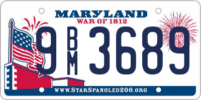 MD license plate 9BM3689