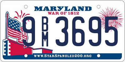 MD license plate 9BM3695