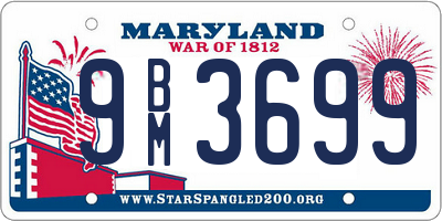 MD license plate 9BM3699