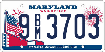 MD license plate 9BM3703