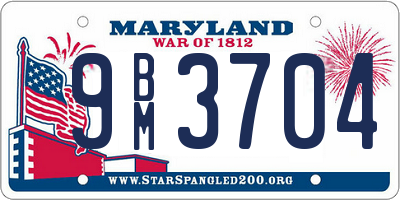 MD license plate 9BM3704