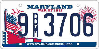 MD license plate 9BM3706