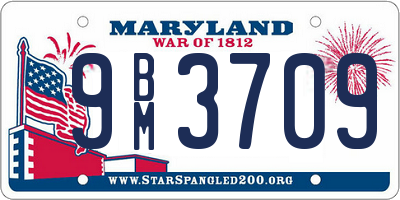 MD license plate 9BM3709