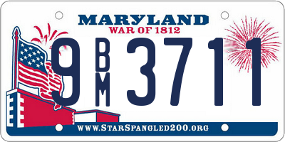 MD license plate 9BM3711