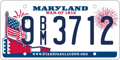 MD license plate 9BM3712