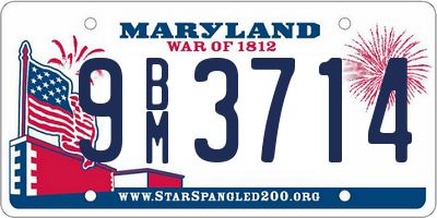 MD license plate 9BM3714