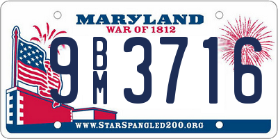 MD license plate 9BM3716