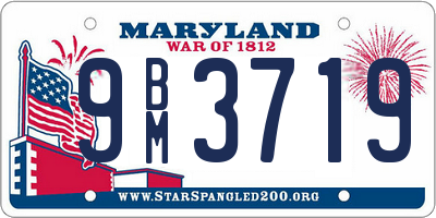 MD license plate 9BM3719