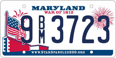 MD license plate 9BM3723