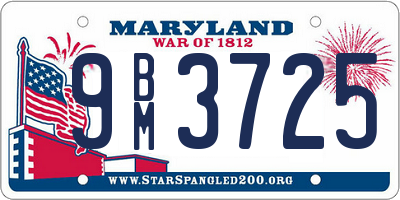 MD license plate 9BM3725