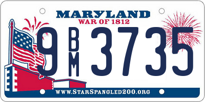 MD license plate 9BM3735