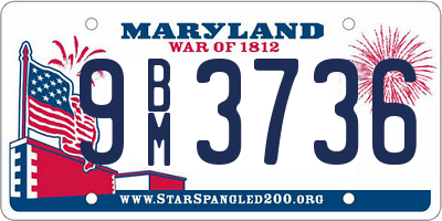 MD license plate 9BM3736