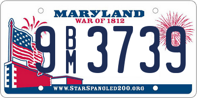 MD license plate 9BM3739