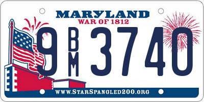 MD license plate 9BM3740