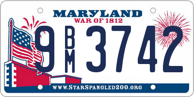 MD license plate 9BM3742