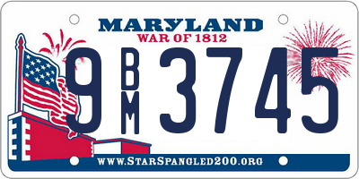 MD license plate 9BM3745